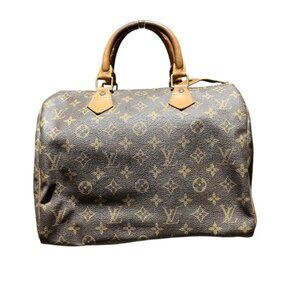 LOUIS VUITTON Brown Monogram Speedy 30 Boston Bag